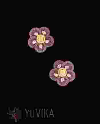 CHIC DIAMOND RUBY  EARRINGS-STUDS