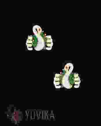 CHIC - DIAMOND EMERALD EARRINGS - STUDS