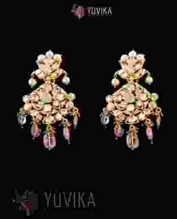 DIAMOND POLKI EARRINGS - 18 K