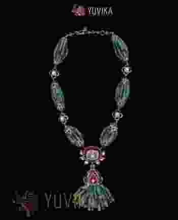 ROSECUT DIAMOND NECKLACE TASSELS 