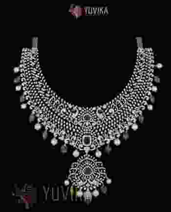 DIAMOND NECKLACE - DETACHABLE CHOKER - PRINCESS - PENDANT