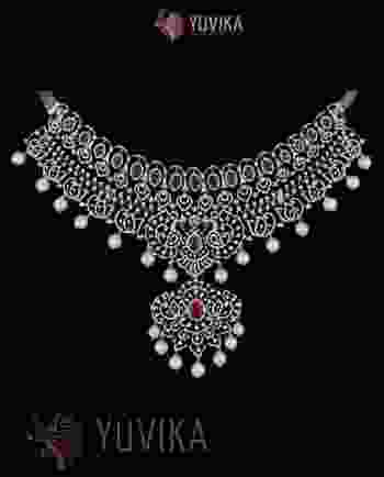 DIAMOND NECKLACE - DETACHABLE CHOKER - PRINCESS - PENDANT