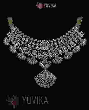 DIAMOND NECKLACE-DETACHABLE CHOKER - PRINCESS - PENDANT