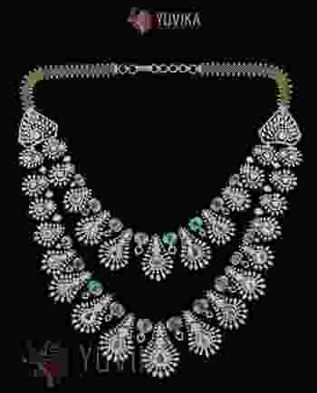 DIAMOND NECKLACE DETACHABLE HAARAM, PRINCESS 