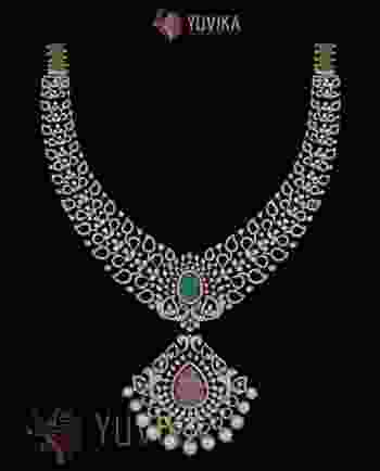 DIAMOND NECKLACE HAARAM DETACHABLE PENDANT