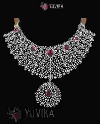 DIAMOND NECKLACE DETACHABLE CHOKER, PRINCESS, PENDANT