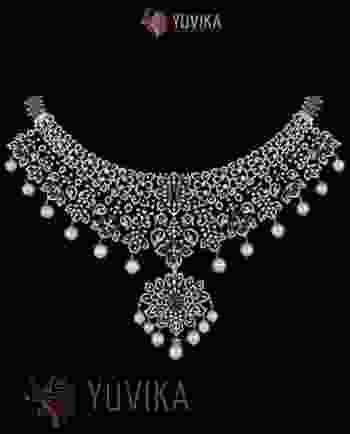 DIAMOND NECKLACE DETACHABLE CHOKER, PRINCESS, PENDANT