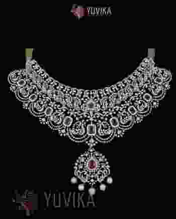 DIAMOND NECKLACE DETACHABLE CHOKER, PRINCESS, PENDANT