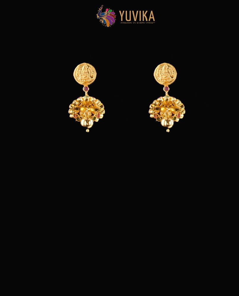 Gold Plated Swan Design American Diamond Stone Drop Earring