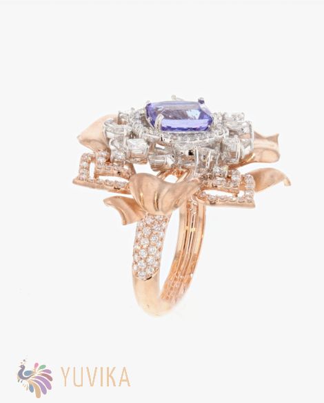 CHIC DIAMOND TANZANITE  RING