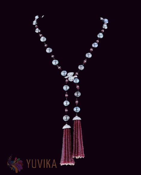 DIAMOND NECKLACE - PEARLS & TASSELS