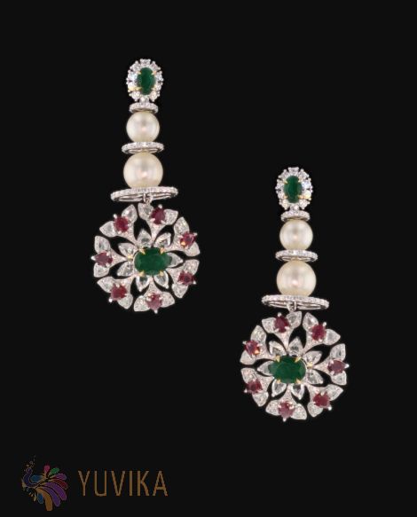 DIAMOND PEARLS EARRINGS - HANGINGS