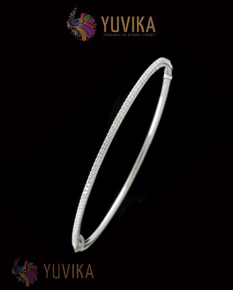 DIAMOND BANGLE - OPENABLE - WHITE