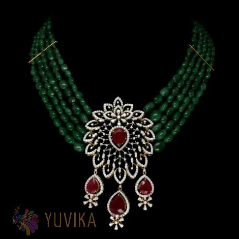 DIAMOND NECKLACE - MERALD BEADS
