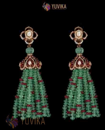 ROSECUT DIAMOND EARRINGS TASSELS