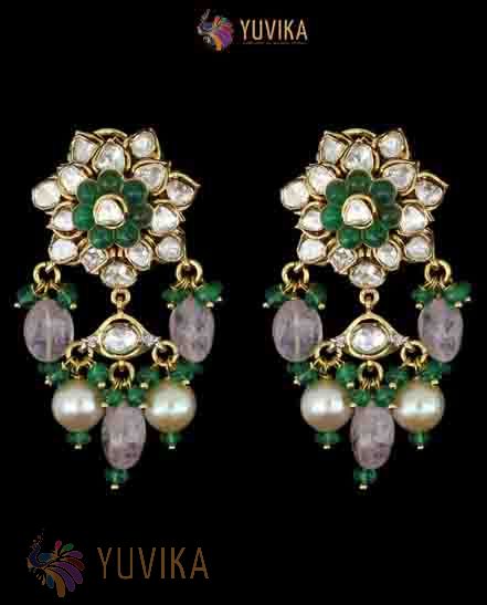 POLKI DIAMOND EARRINGS