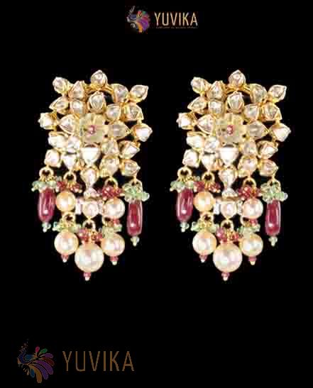 POLKI DIAMOND EARRINGS