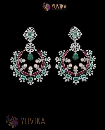 ROSE CUT DIAMOND EARRINGS CHANDBALI