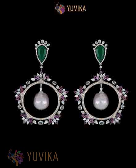 ROSE CUT DIAMOND EARRINGS HANGINGS