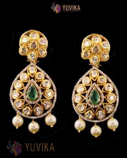 DIAMOND POLKI EARRINGS