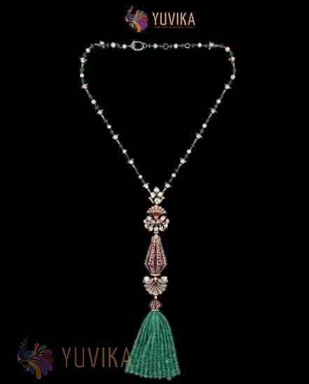 ROSECUT DIAMOND NECKLACE TASSELS