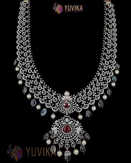 DIAMOND NECKLACE- DETACHABLE HAARAM - PENDANT