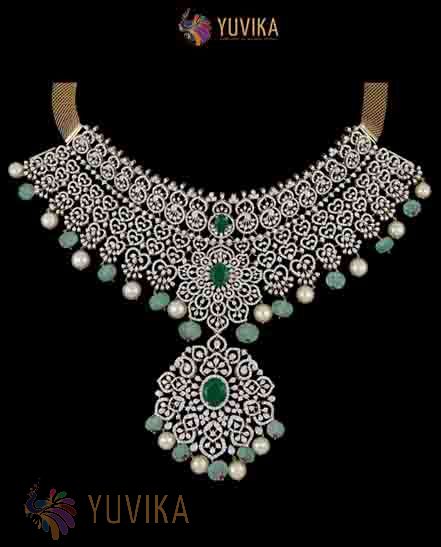 DIAMOND NECKLACE - DETACHABLE CHOKER - PRINCESS - PENDANT