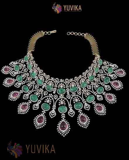 DIAMOND NECKLACE DETACHABLE CHOKER, PRINCESS