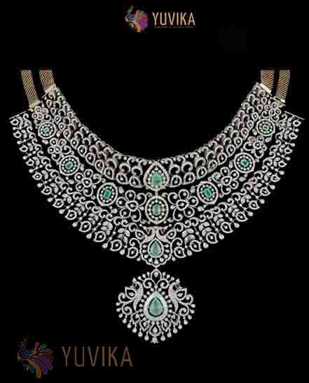 DIAMOND NECKLACE DETACHABLE CHOKER, PRINCESS, PENDANT