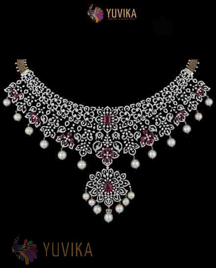 DIAMOND NECKLACE DETACHABLE CHOKER, PRINCESS, PENDANT
