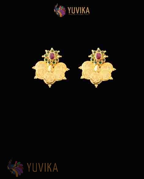 22K Gold Studded Earrings with pearls or Gem Stones
