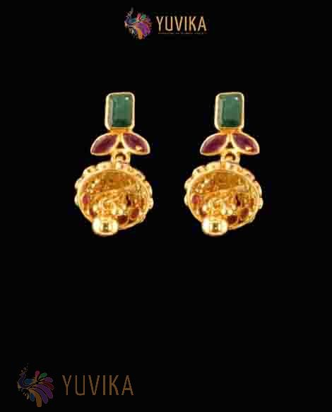 22K Gold Studded Earrings with pearls or Gem Stones