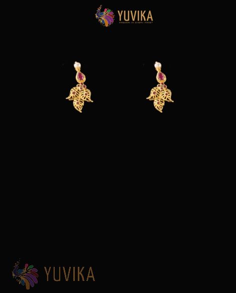 22K Gold Earrings studded with Pearls and Gem Stones
