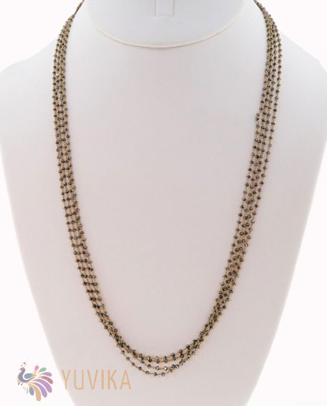 Black Diamond Necklace - 4 Row