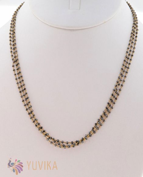 Black Diamond Necklace - 3 Row