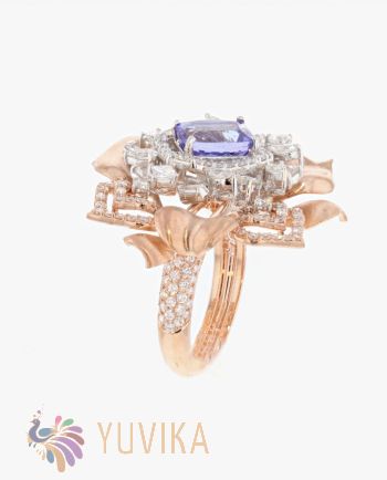 CHIC DIAMOND TANZANITE  RING