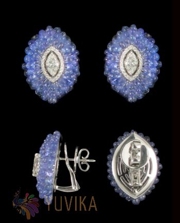 CHIC DIAMOND- TANZANITE EARRINGS-STUDS