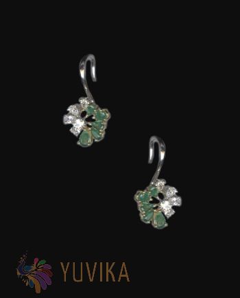 CHIC DIAMOND EMERALD EARRINGS - HANGINGS