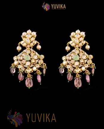 DIAMOND POLKI EARRINGS - 18 K