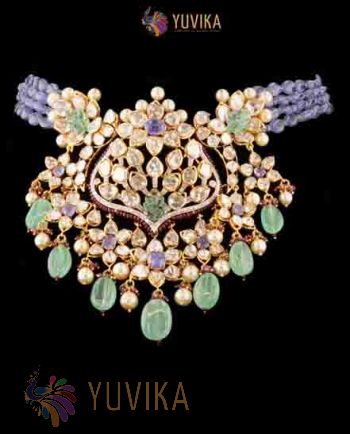 DIAMOND POLKI NECKLACE -18 K