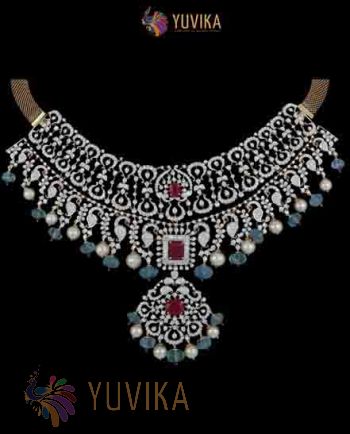 DIAMOND NECKLACE - DETACHABLE CHOKER, PRINCESS, PENDANT