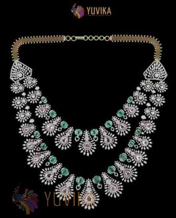 DIAMOND NECKLACE DETACHABLE HAARAM, PRINCESS