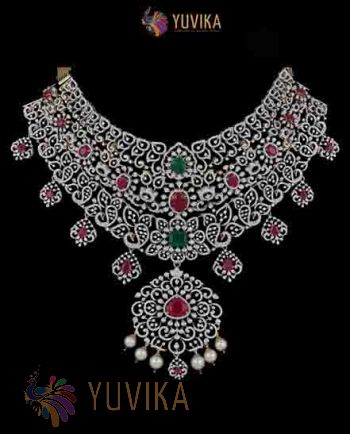 DIAMOND NECKLACE DETACHABLE CHOKER, PRINCESS, PENDANT