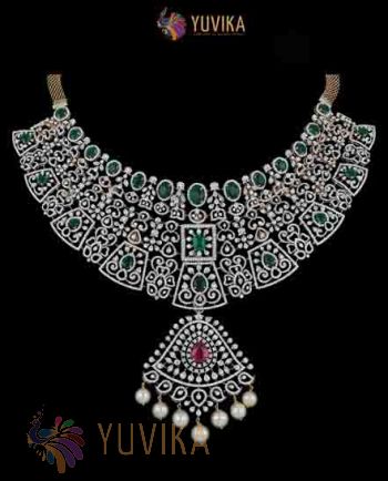 DIAMOND NECKLACE DETACHABLE CHOKER, PRINCESS