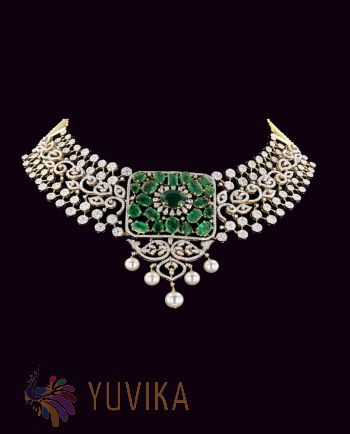 DIAMOND EMERALD NECKLACE