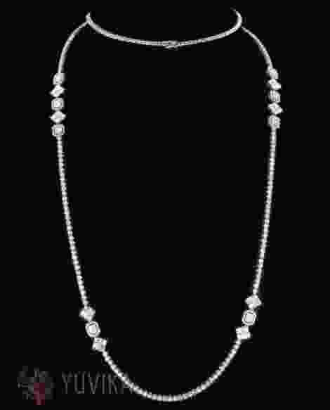 CHIC DIAMOND NECKLACE - WHITE HARAM