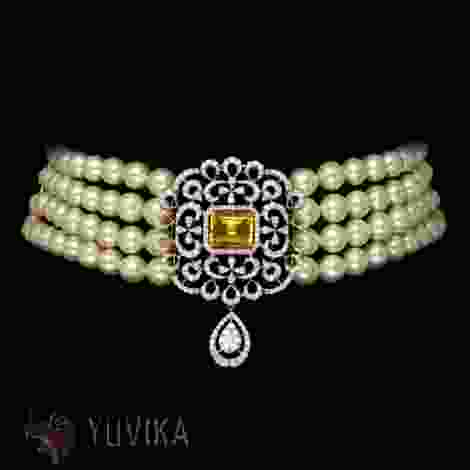 DIAMOND NECKLACE - PEARL CHOKER