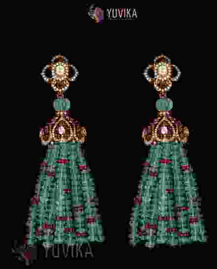ROSECUT DIAMOND EARRINGS TASSELS