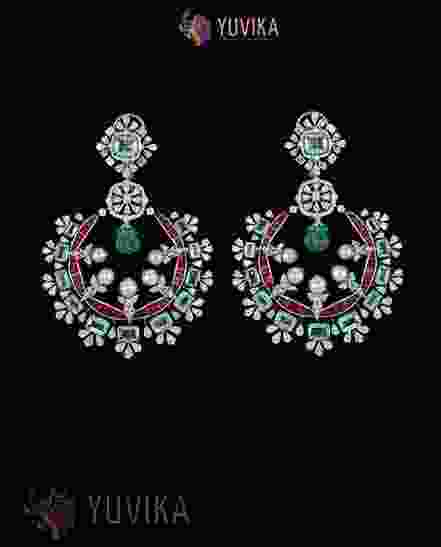 ROSE CUT DIAMOND EARRINGS CHANDBALI