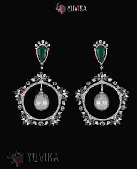 ROSE CUT DIAMOND EARRINGS HANGINGS